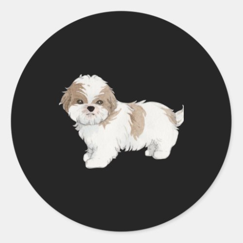 Cute Shih Tzu Puppy Classic Round Sticker