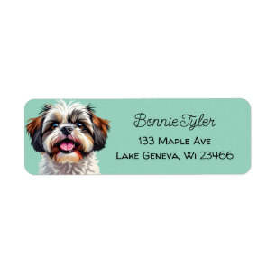 Cute Shih Tzu Puppy Dog Personalized Label