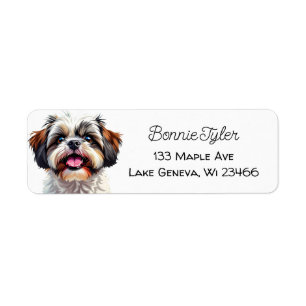 Cute Shih Tzu Puppy Dog Personalized Label