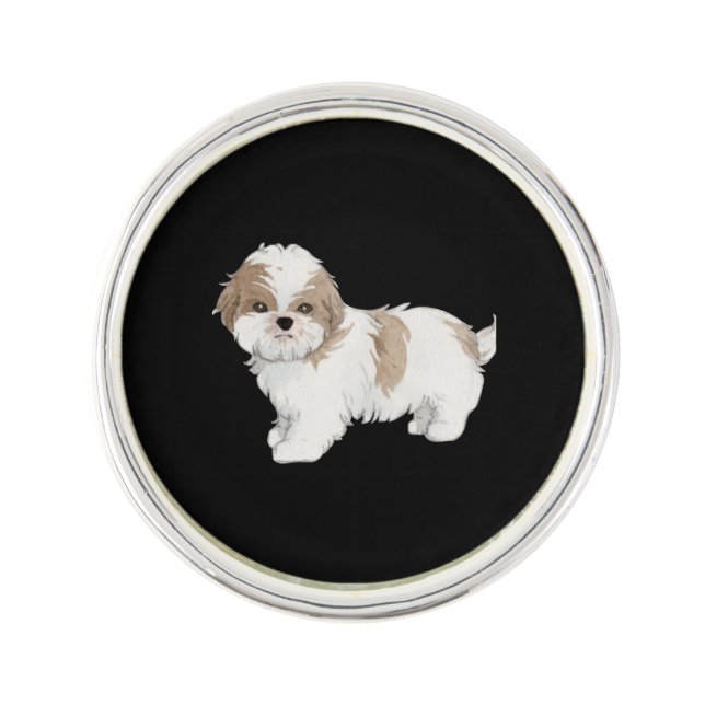 Cute Shih Tzu Puppy Lapel Pin (Front)
