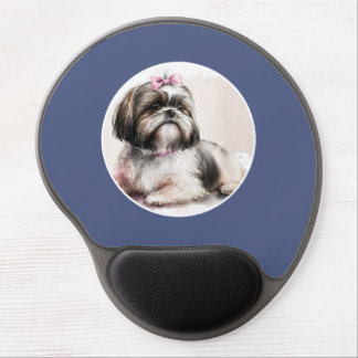 Cute Shih Tzu Theme, Your Pet Photo Gel Mouse Pad
