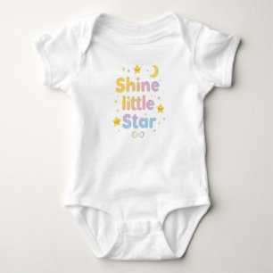 Cute "Shine Little Star" Nursery Quote Baby Bodysuit