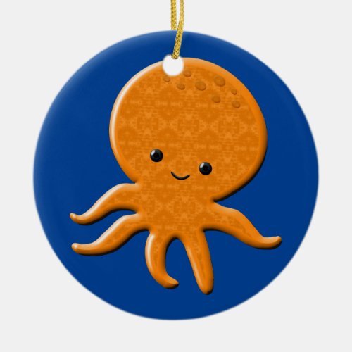 Cute Shiny Octopus Cartoon Ceramic Ornament