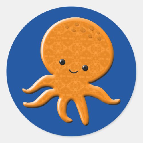 Cute Shiny Octopus Cartoon Classic Round Sticker