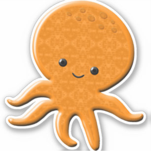 Cute Shiny Octopus Cartoon Sticker