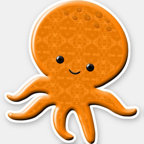 Cute Shiny Octopus Cartoon Sticker