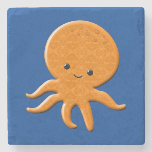 Cute Shiny Octopus Cartoon Stone Coaster