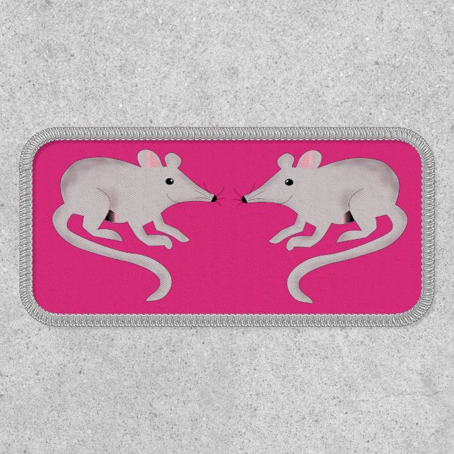 Cute Shocking Pink Rats Patch