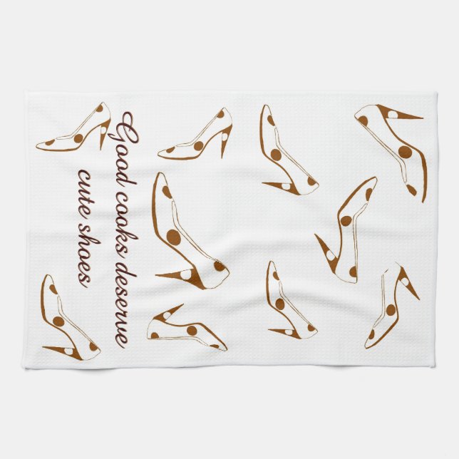 Cute Shoes Brown and White Towel (Horizontal)