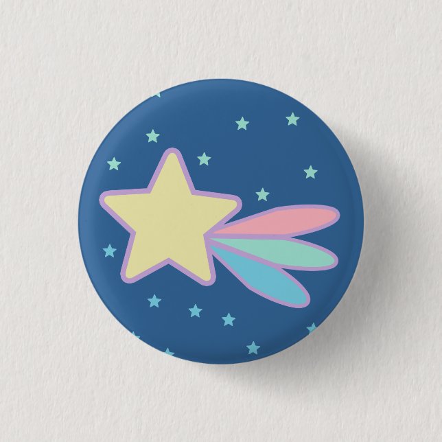 Cute Shooting Star Comet Pinback Button (Front)