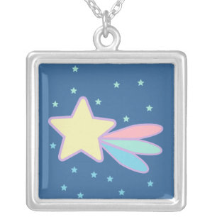Cute Shooting Star Comet Silver Plated Necklace