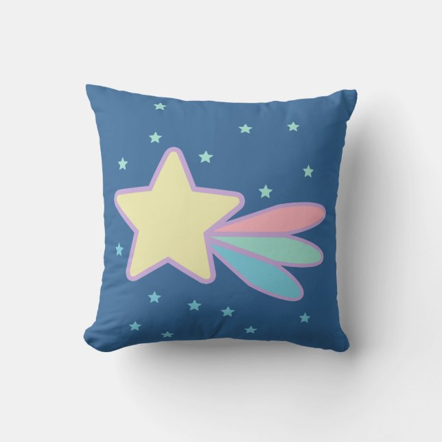 Cute Shooting Star Comet Throw Pillow (Front)