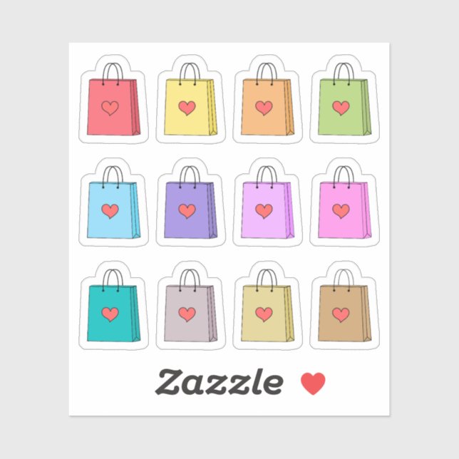 Cute Shopping Bags Spend Money Shopaholic Planner Sticker (Sheet)
