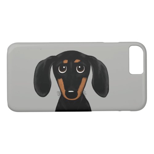 Cute Short Haired Black and Tan Dachshund iPhone 87 Case