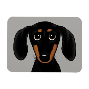 Cute Short Haired Black and Tan Dachshund Magnet
