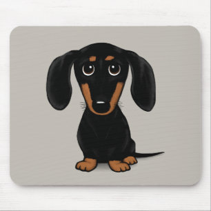 Cute Short Haired Black and Tan Dachshund Mouse Pad