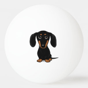 Cute Short Haired Black and Tan Dachshund Pattern Ping Pong Ball