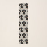 Cute Short Haired Black and Tan Dachshund Pattern Scarf<br><div class="desc">This stylish chiffon scarf is a fun accessory for any season. Grey scarf with black and tan smooth coated Dachshunds pattern. Makes a perfect gift for wiener dog moms. Check out Jenn’s Doodle World for more dog breed themed accessories and gifts.</div>
