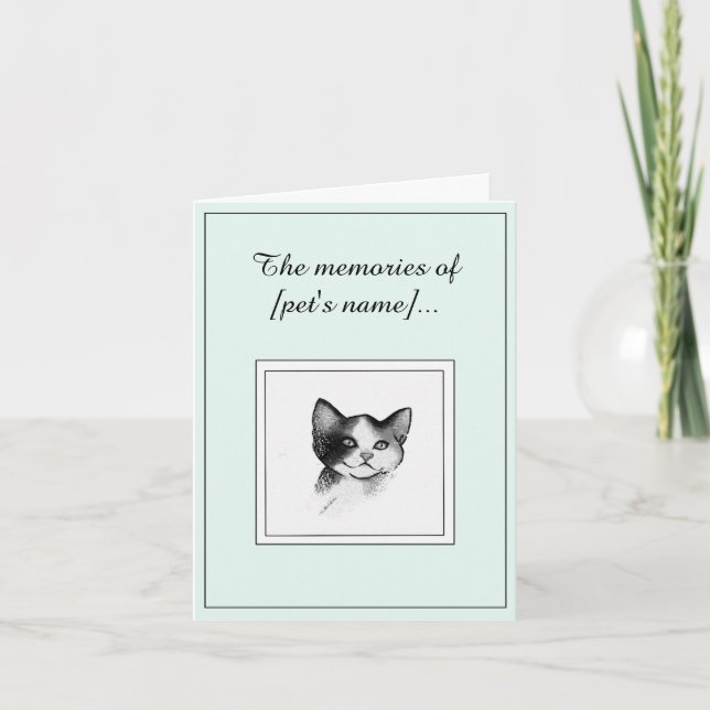 Cute Shorthair Cat Sympathy Card (Front)