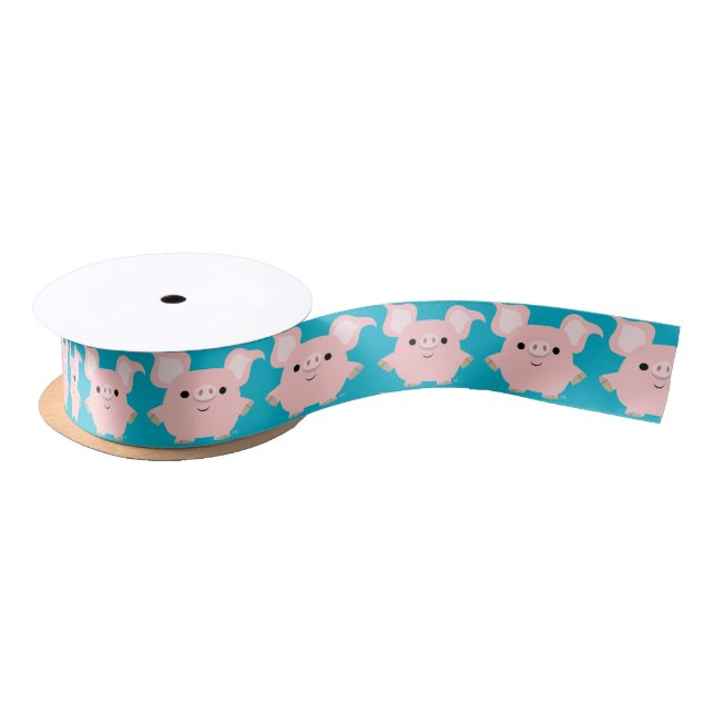 Cute Shorty Cartoon Pig 1"5 Ribbon (Spool)