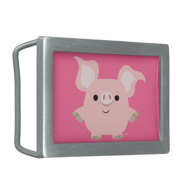 Cute Shorty Cartoon Pig Belt Buckle (Front Left)