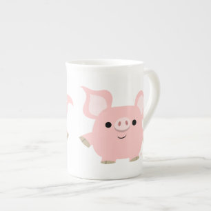 Cute Shorty Cartoon Pig Bone China Mug