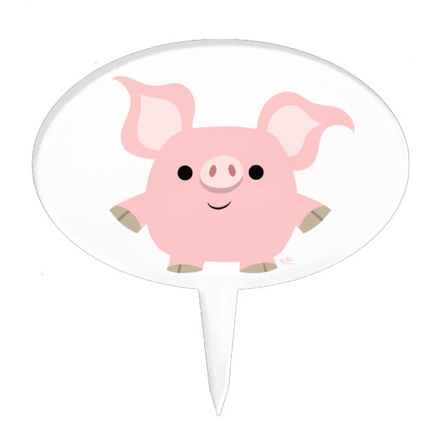 Cute Shorty Cartoon Pig Cake Pick (Front)