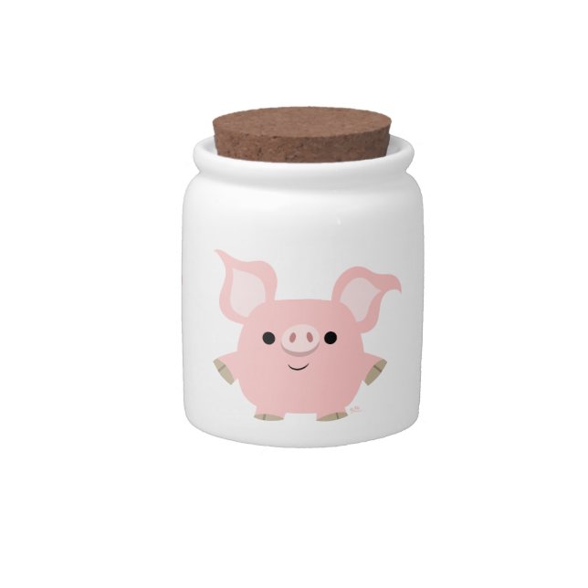 Cute Shorty Cartoon Pig Candy Jar (Front)