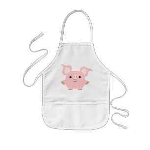Cute Shorty Cartoon Pig Children Apron
