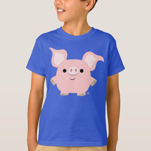 Cute Shorty Cartoon Pig Children T_Shirt