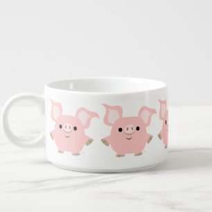 Cute Shorty Cartoon Pig Chili Bowl