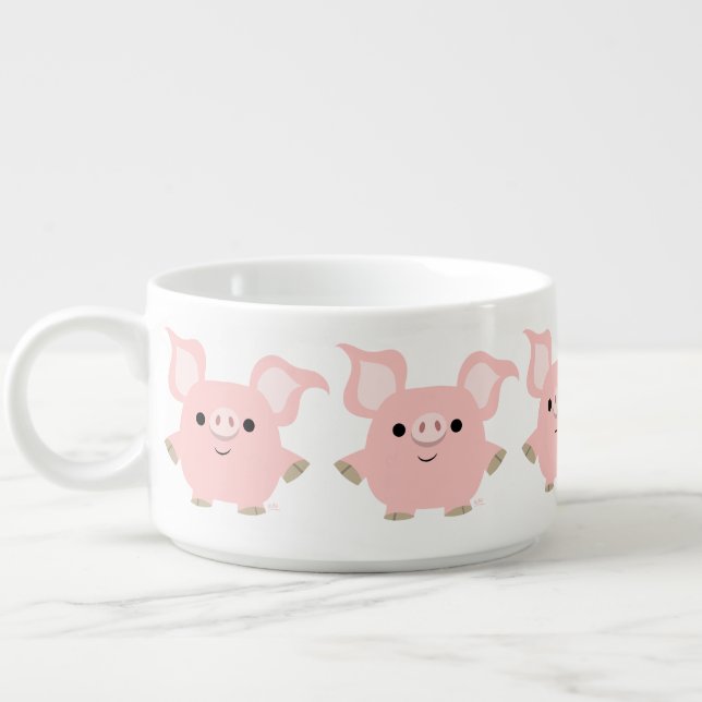 Cute Shorty Cartoon Pig Chili Bowl (Right)