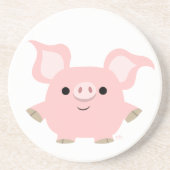 Cute Shorty Cartoon Pig Coaster (Front)