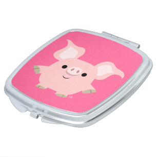 Cute Shorty Cartoon Pig Compact Mirror