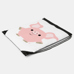 Cute Shorty Cartoon Pig Drawstring Back Pack Bag