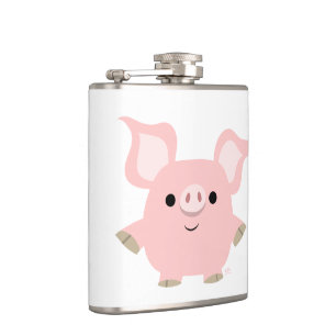 Cute Shorty Cartoon Pig Hip Flask