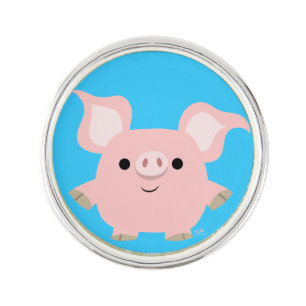 Cute Shorty Cartoon Pig Lapel Pin