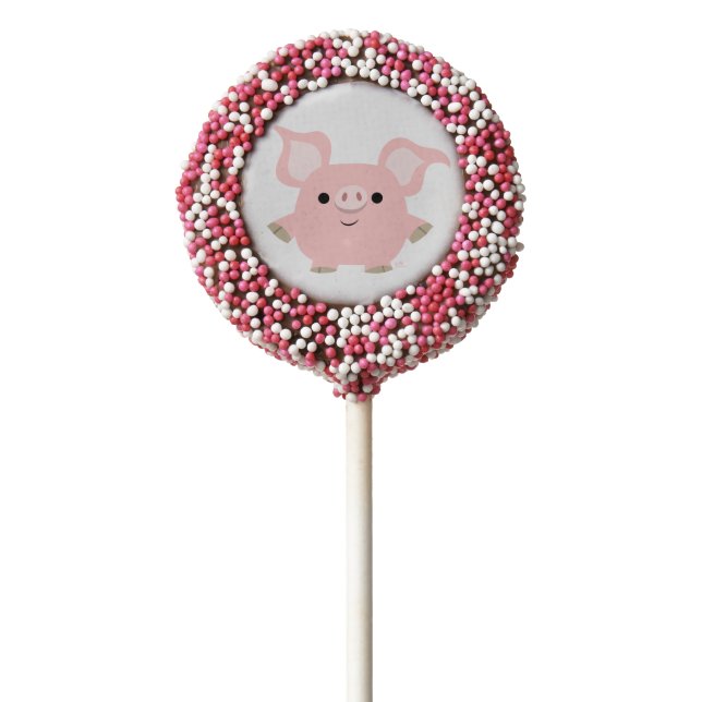 Cute Shorty Cartoon Pig Oreo Cookie Pops (Zoomed)