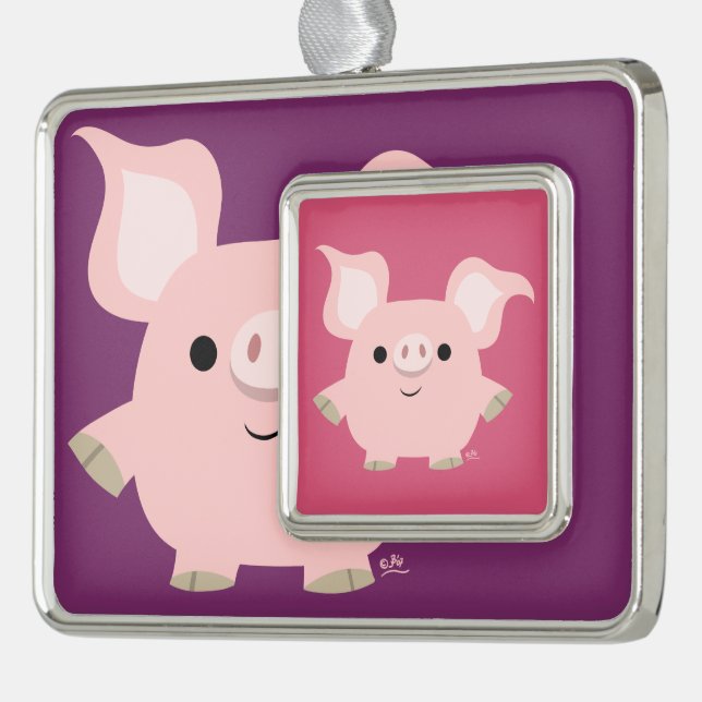Cute Shorty Cartoon Pig Pattern Ornament (Left)