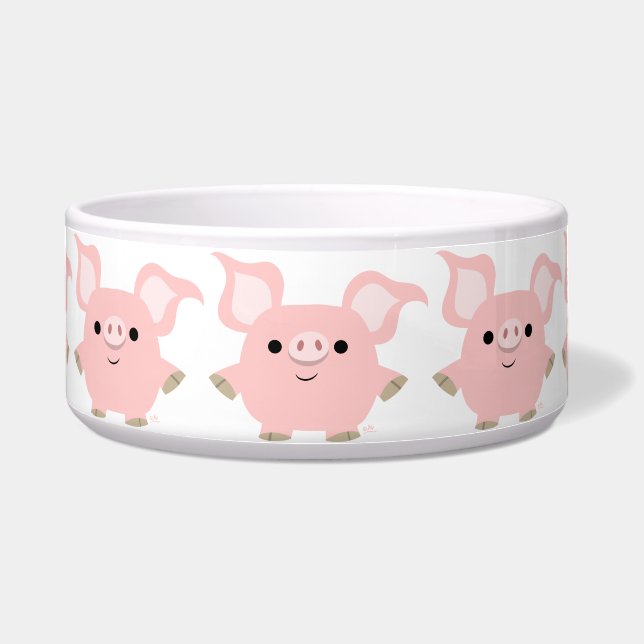 Cute Shorty Cartoon Pig Pet Bowl (Front)