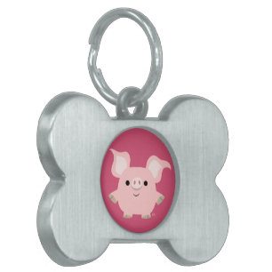 Cute Shorty Cartoon Pig Pet Tag