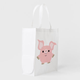 Cute Shorty Cartoon Pig Reusable Bag