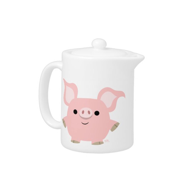 Cute Shorty Cartoon Pig Teapot (Left)