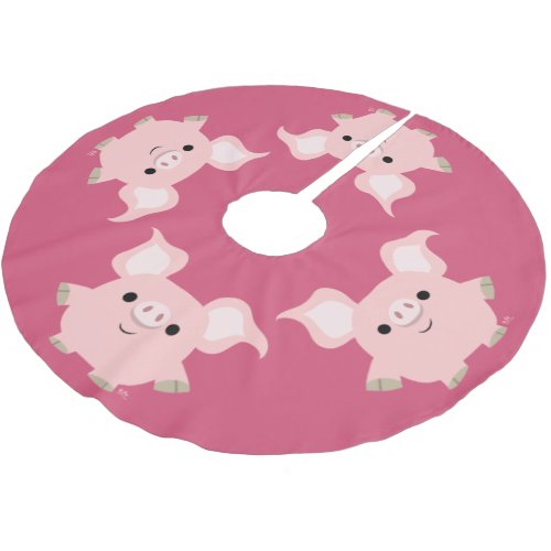 Cute Shorty Cartoon Pig Tree Skirt