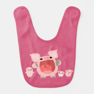 Cute Shouting Cartoon Pigs Baby Bib