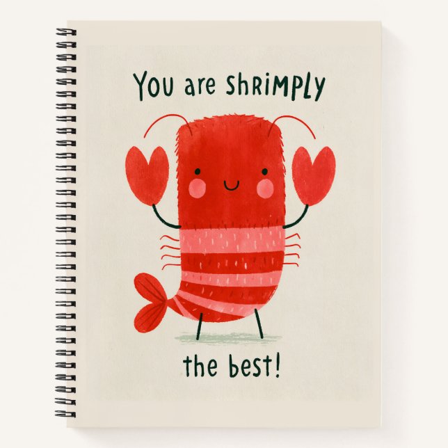 Cute Shrimp Humor Nursery Art Notebook (Front)