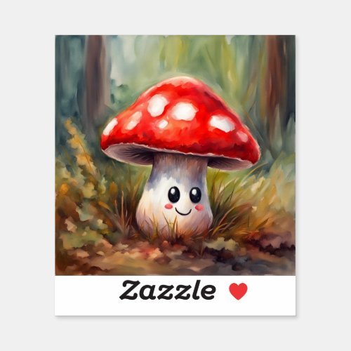 Cute Shroom Hippy Trippy Aesthetic Mushroom Funny Sticker
