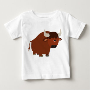 Cute Shy Cartoon Bull Baby T-Shirt
