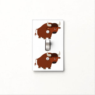 Cute Shy Cartoon Bull Light Switch Cover