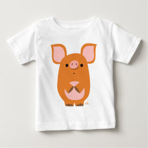 Cute Shy Cartoon Pig Baby T-Shirt